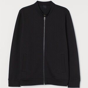 Women's H&M Quilted Black Full Zip Up Jacket Size Medium